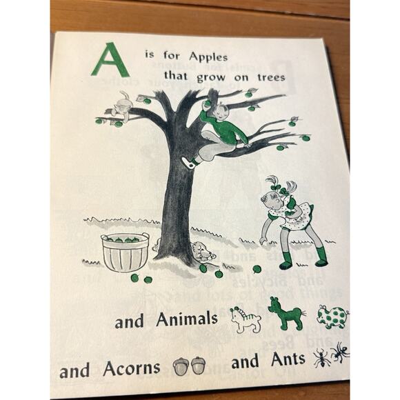 VTG Childrens Book ABC Apples and Button and Cod Liver Oil Kircher First 1945 - Picture 6 of 9